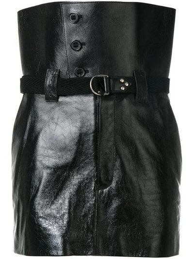 Saint Laurent High-waisted Mini Skirt In Black