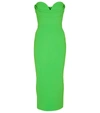 Alex Perry Darcy Strapless Draped Crepe Midi Dress In Green
