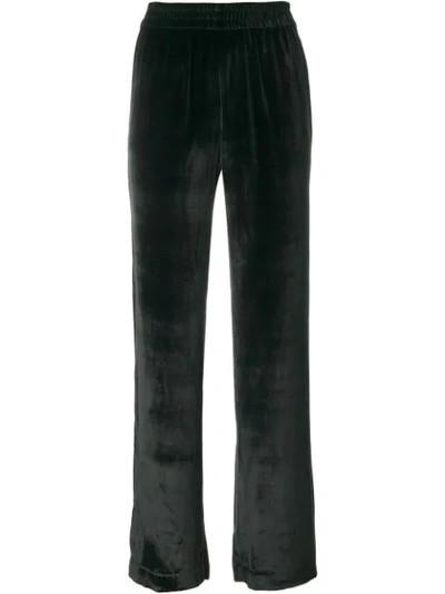 J Brand Ardon Velvet Wide-leg Pants In Black