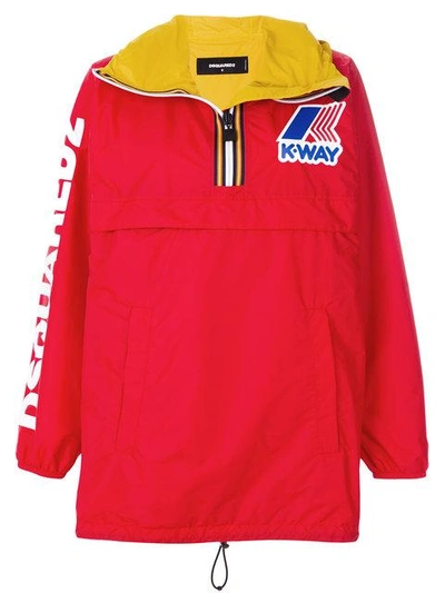Dsquared2 Contrast Colour Windbreaker In Red
