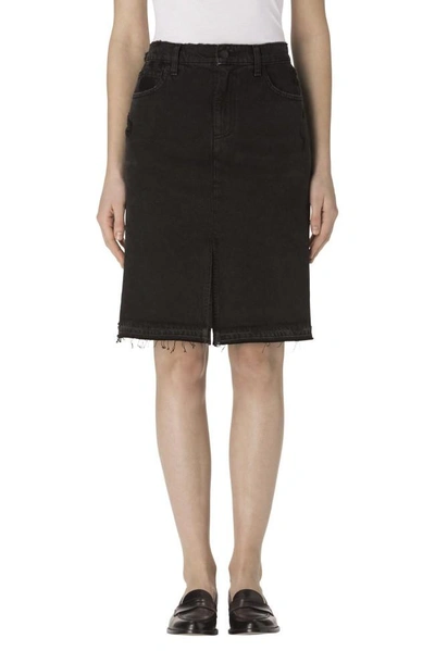 J Brand Carolina Super High-rise Skirt W/ Released Hem In Double Cross