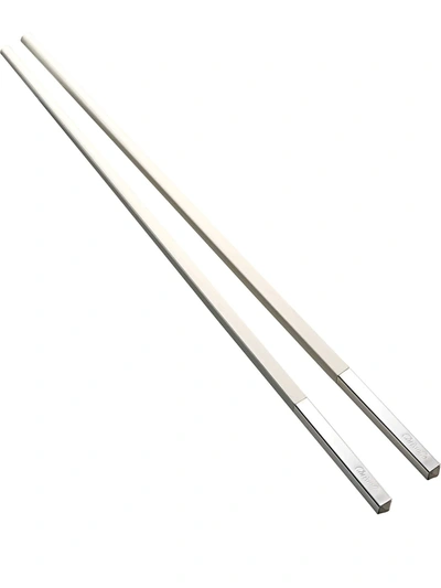Christofle Uni Wood And Silver-plated Japanese Chopsticks In White