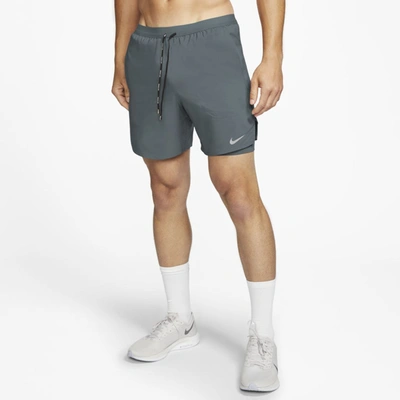 Nike Flex Stride Men's 7" 2-in-1 Running Shorts In Hasta/reflective Silver