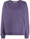 Acne Studios Deep-purple Logo-print Crew Neck Sweatshirt