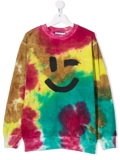 Molo Teen Wink Tie-dye Sweatshirt In Green
