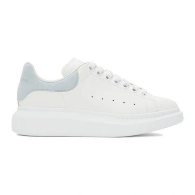 Alexander Mcqueen White & Blue Oversized Sneakers In Sky Blue/white