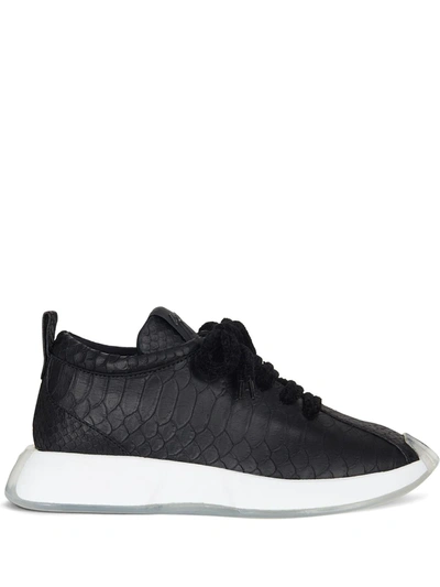 Giuseppe Zanotti Ferox Python-effect Sneakers In Black