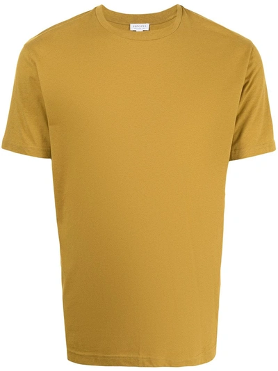 Sunspel Short-sleeved Cotton T-shirt In Yellow