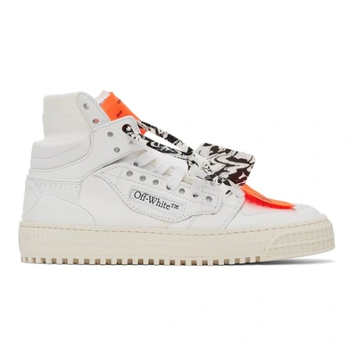 Off-white 3.0 Court Mixed Leather High-top Sneakers In White White