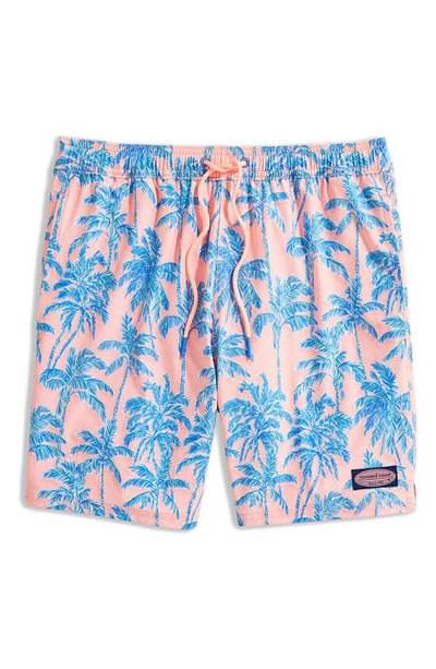 Vineyard Vines Chappy Stripe Swim Trunks In Bright Peach