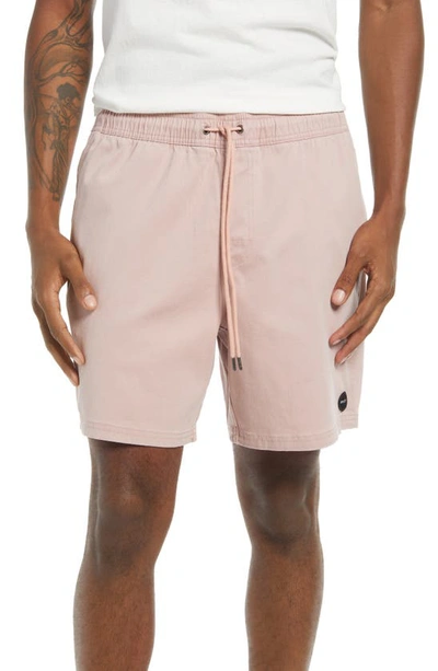 Rvca Escape Solid Shorts In Pale Mauve