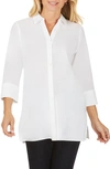 Foxcroft Pamela Stretch Button-up Tunic In White