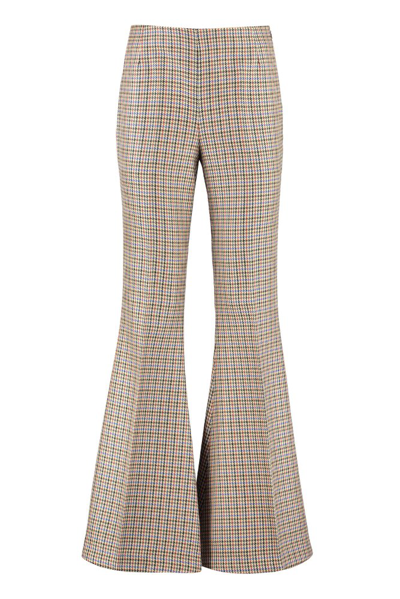 Stella Mccartney Houndstooth-pattern Flared Trousers In Beige