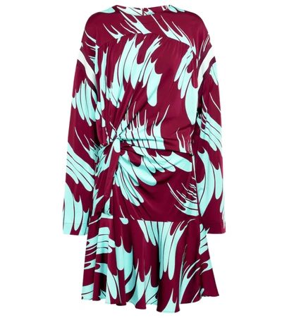 Stella Mccartney Maisie Print Ruched Long Sleeve Dress In Red