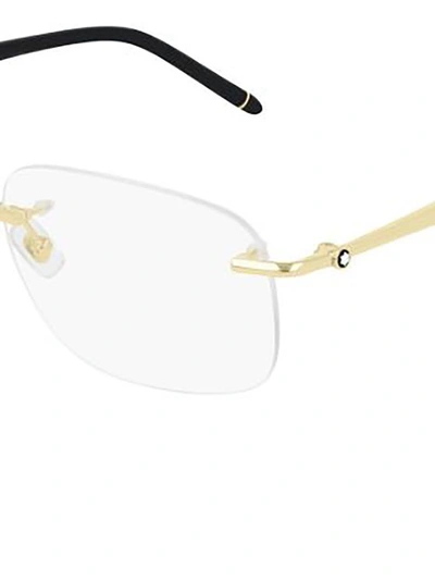 Montblanc Mb0071o Eyewear In Gold Gold Transparent