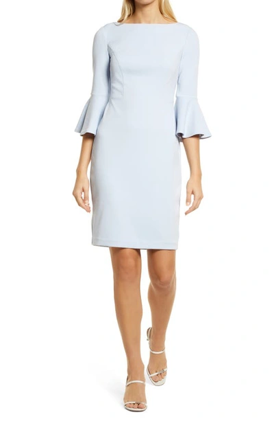 Harper Rose Bell Sleeve Bateau Neck Sheath Dress In Sky