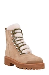 Marc Fisher Ltd  Lizzie Leather Shearling Winter Booties In Oasis/ Natural Suede