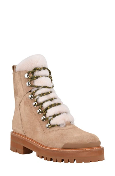 Marc Fisher Ltd  Lizzie Leather Shearling Winter Booties In Oasis/ Natural Suede