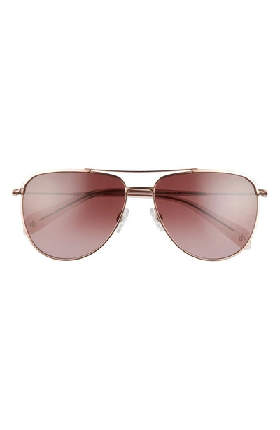 Rag & Bone 59mm Aviator Sunglasses In Rose Gold