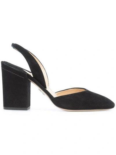 Paul Andrew Perugia Slingback Suede Pumps In Black