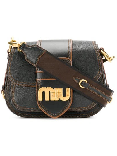 Miu Miu Dahlia Smooth And Textured-leather Shoulder Bag