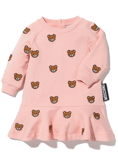 Moschino Pink Dress For Baby Girl With Teddy Bears