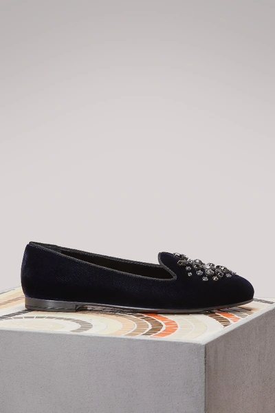 Church's Neve Velvet Loafers In Blue