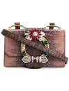 Miu Miu Buckle-embellished Leather Cross-body Bag In Pink