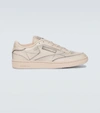 Maison Margiela Men's X Reebok Club C Trompe L'oeil Sneakers In Beige