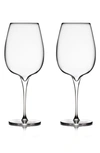 Nambe Vie Set Of Two Cabernet Glasses In Clear