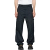 Alexander Mcqueen Japanese Cotton Gabardine Baggy Military Trousers In 4100 Navy