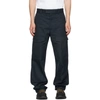 Alexander Mcqueen Japanese Cotton Gabardine Baggy Military Trousers In Navy