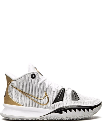 Nike Kyrie 7 High-top Sneakers In White/mtlc Gold/black