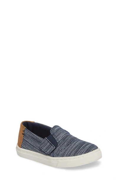 Toms Kids' Luca Slip-on Trainer In Navy Striped Chambray