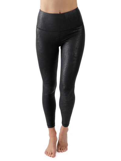 Buy 90 Degree By Reflex Womens High Waist Elastic Free Ankle Length  Wonderlink Leggings with Side Pockets, Black, Large at
