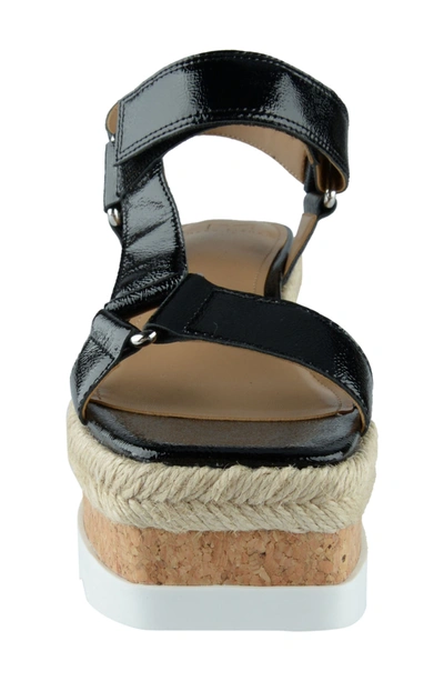 Marc Fisher Ltd Women's Gylian Leather Platform Wedge Sandals In Black Patent Leather