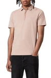 Allsaints Brace Regular Fit Solid Polo In Incense Pink Marl