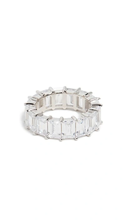 Adinas Jewels Sterling Silver & Cubic Zirconia Eternity Ring