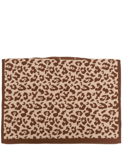 Ami Amalia Leopard-print Pillow Case In Braun