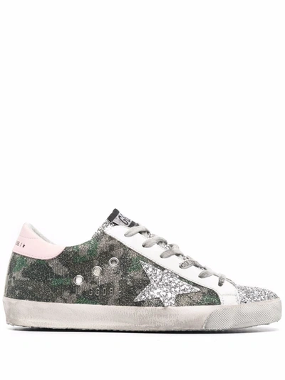 Golden Goose Silver Super-star Low Sneakers In Grey