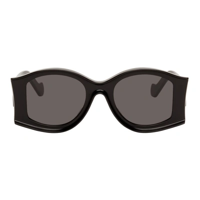 Loewe X Paula's Ibiza 52mm Round Sunglasses In Shiny Black/ Smoke