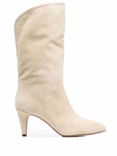 Isabel Marant Laylis Suede Mid-calf Boots In Nude