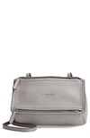 Givenchy Mini Pandora Sugar Leather Shoulder Bag In Pearl Grey