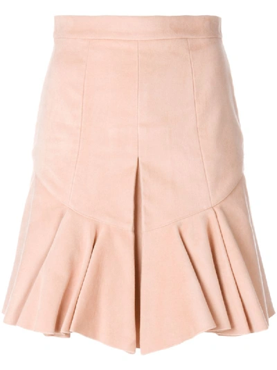 Isabel Marant 'parma' Pleated Peplum Flannel Skirt In Pink