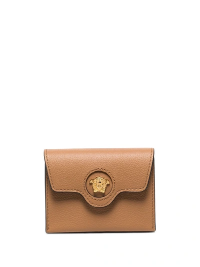 Versace Brown La Medusa Leather Wallet