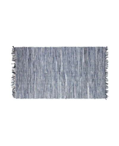 French Connection Halima Denim Chindi 28" X 48" Moroccan Accent Rug Bedding In Blue