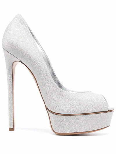 Casadei Blade Siletto Pumps In Silber