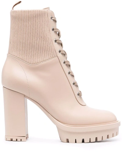 Gianvito Rossi Leather Ankle Boots In Light Brown