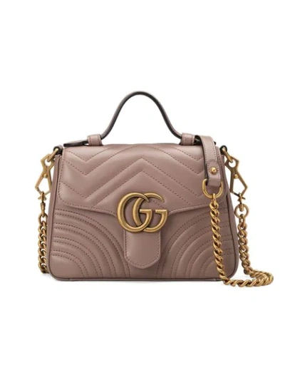 Gucci Gg Marmont Leather Mini Bag In Pink