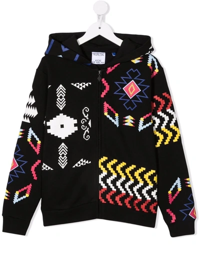 Marcelo Burlon County Of Milan Kids' Black Sweatshirt For Boy With Iconic Prints